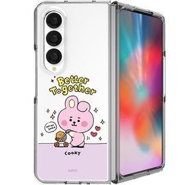[S2B] BT21 My Little Buddy Galaxy Z Fold4 Transparent Slim Case-Transparent Case, Strap Case, Wireless Charging-Made in Korea